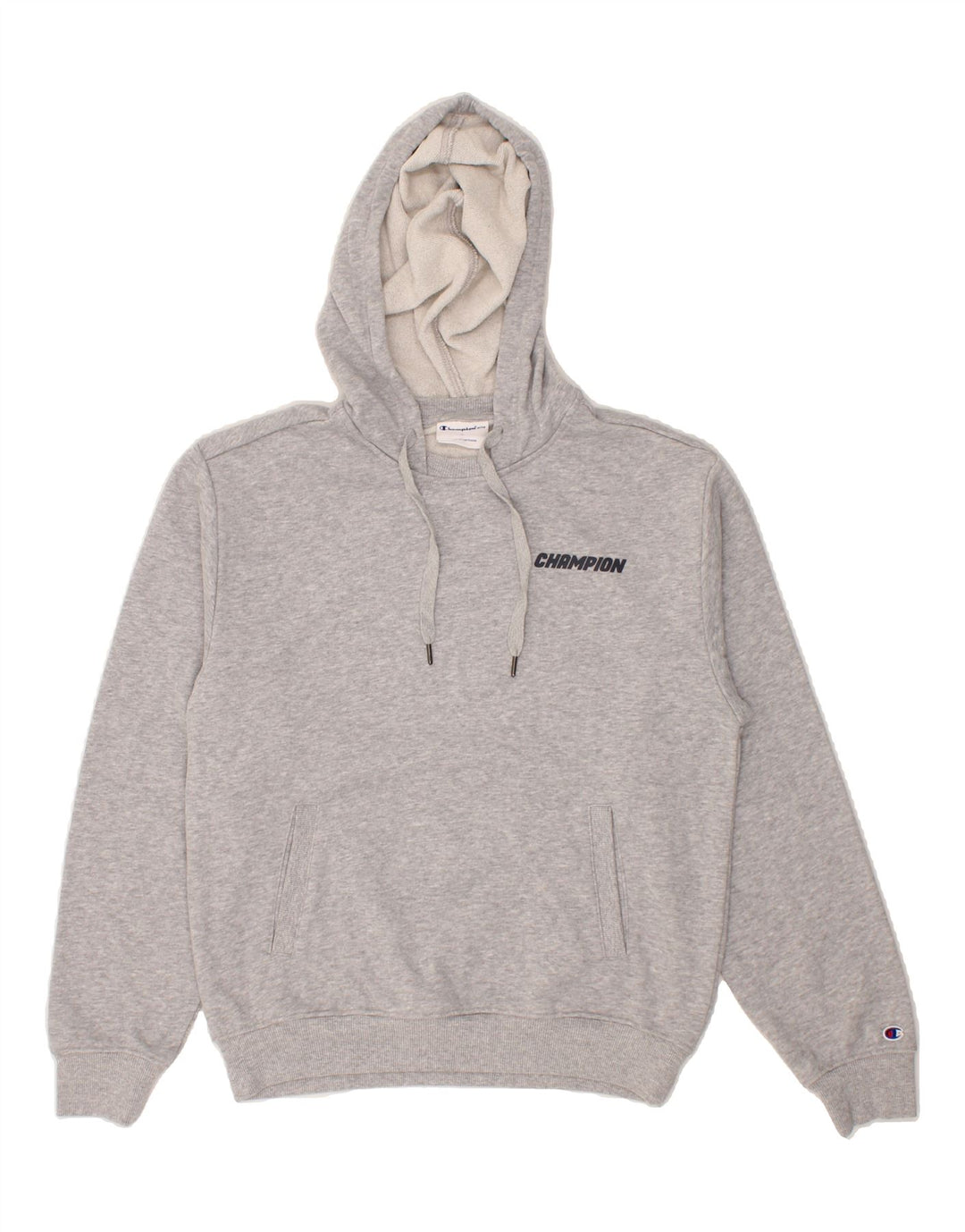CHAMPION Womens Graphic Hoodie Jumper UK 10 Small Grey Vintage Champion and Second-Hand Champion from Messina Hembry 