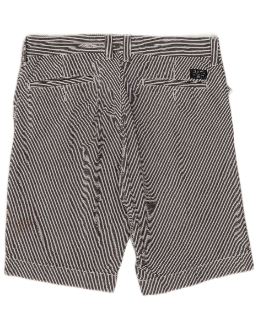 Shorts casuais masculinos Woolrich W30 algodão listrado azul marinho médio