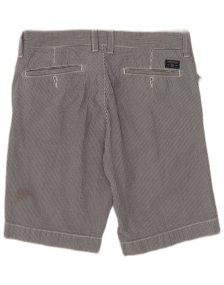 Shorts casuais masculinos Woolrich W30 algodão listrado azul marinho médio