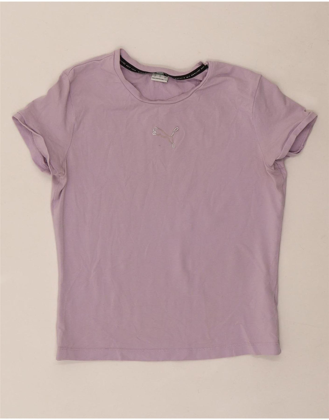 Puma Camiseta Feminina Crop Top UK 10 Pequeno Algodão Roxo