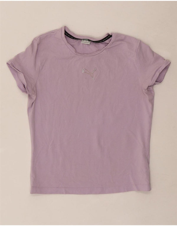 Puma Camiseta Feminina Crop Top UK 10 Pequeno Algodão Roxo