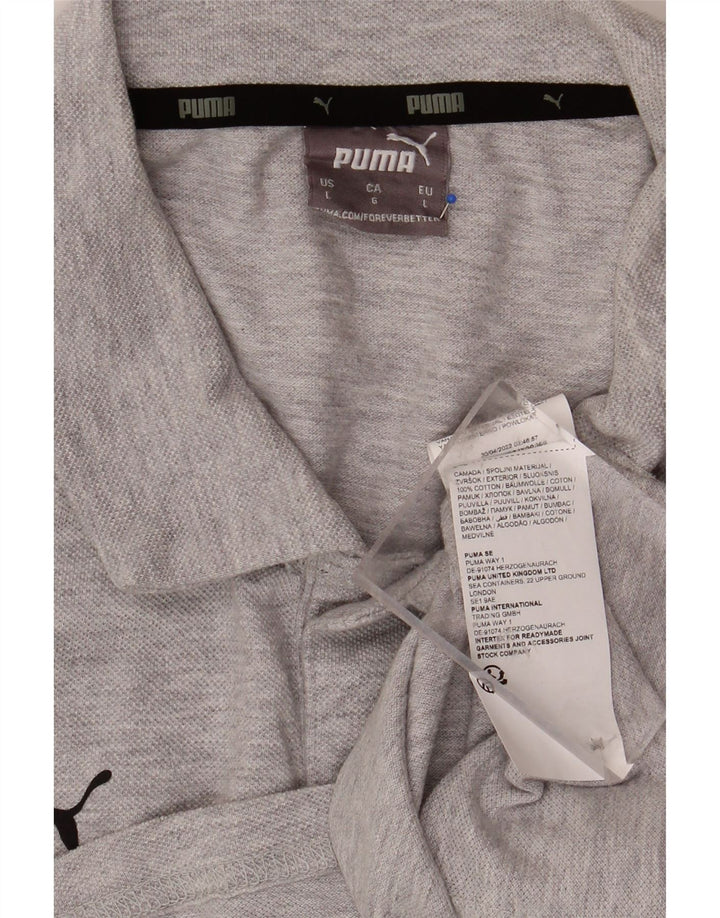Camisa polo masculina PUMA grande algodão cinza