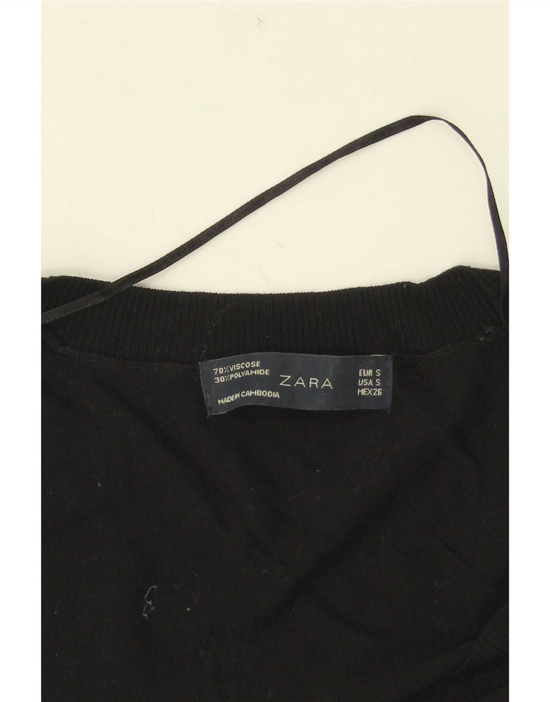 Zara Womens Vest Tank Top UK 10 Pequeno Preto