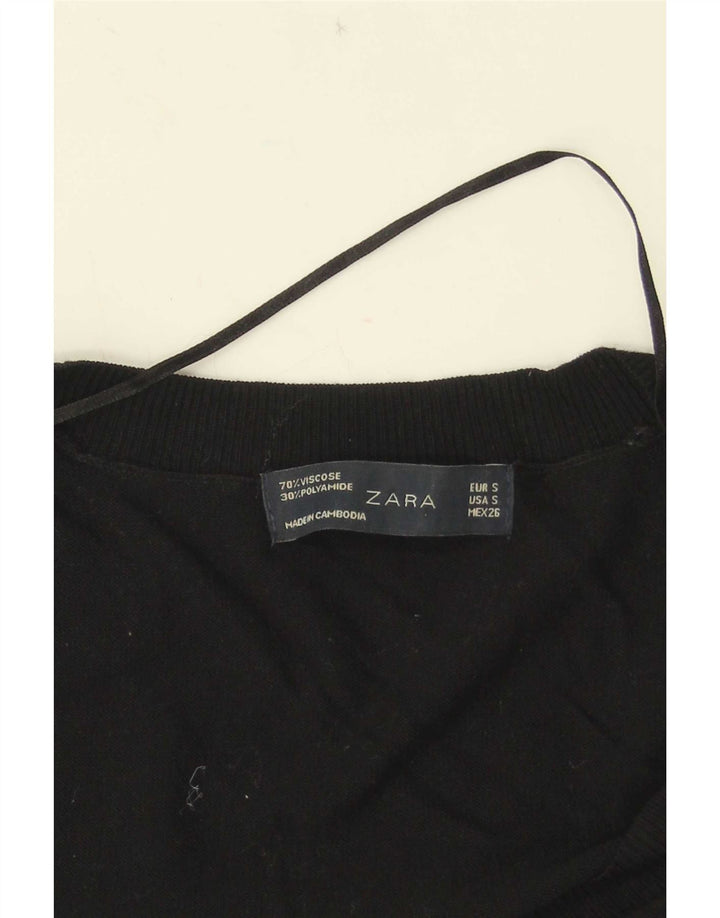 Zara Womens Vest Tank Top UK 10 Pequeno Preto