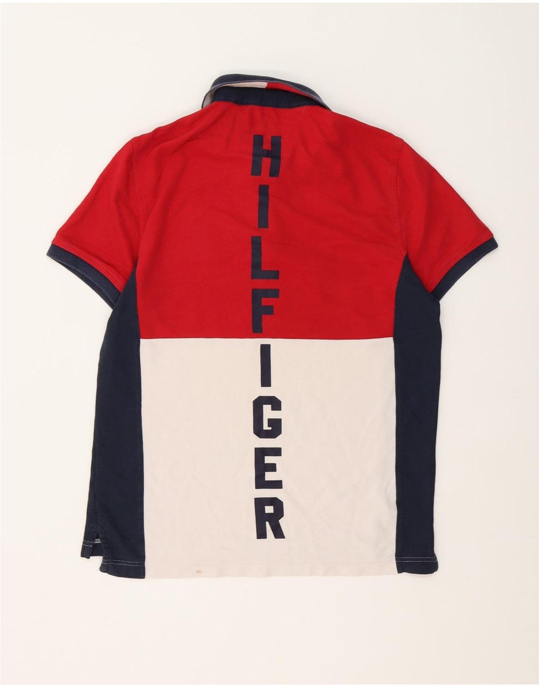 Camisa polo masculina Tommy Hilfiger médio vermelho algodão colorblock