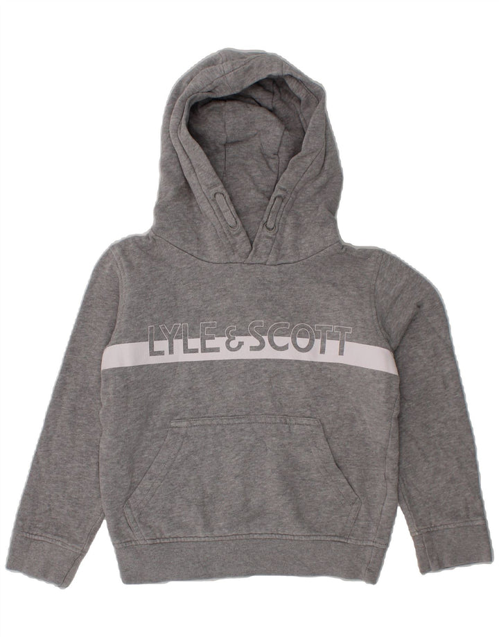 LYLE & SCOTT Girls Graphic Hoodie Jumper 3-4 Years Grey Cotton Vintage Lyle & Scott and Second-Hand Lyle & Scott from Messina Hembry 