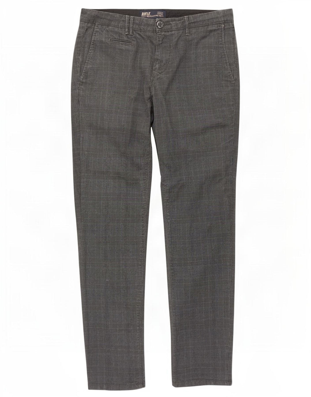 Calça Chino Slim Masculina Rifle W30 L32 Cinza Houndstooth Algodão