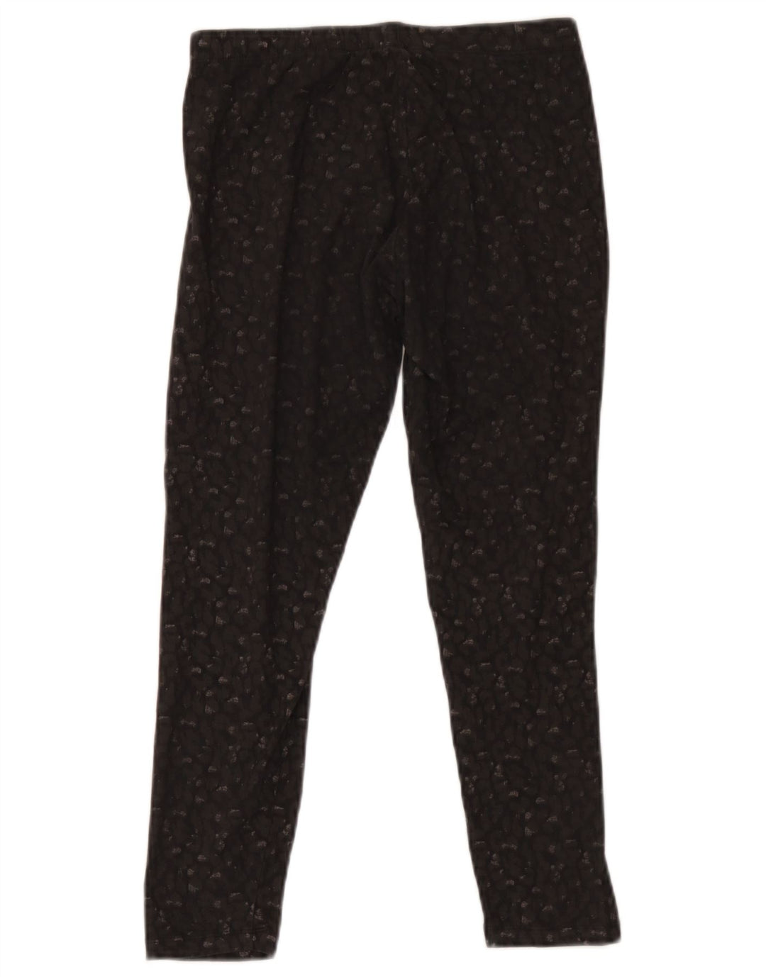 Leggings femininas Fat Face UK 12 algodão manchado preto médio