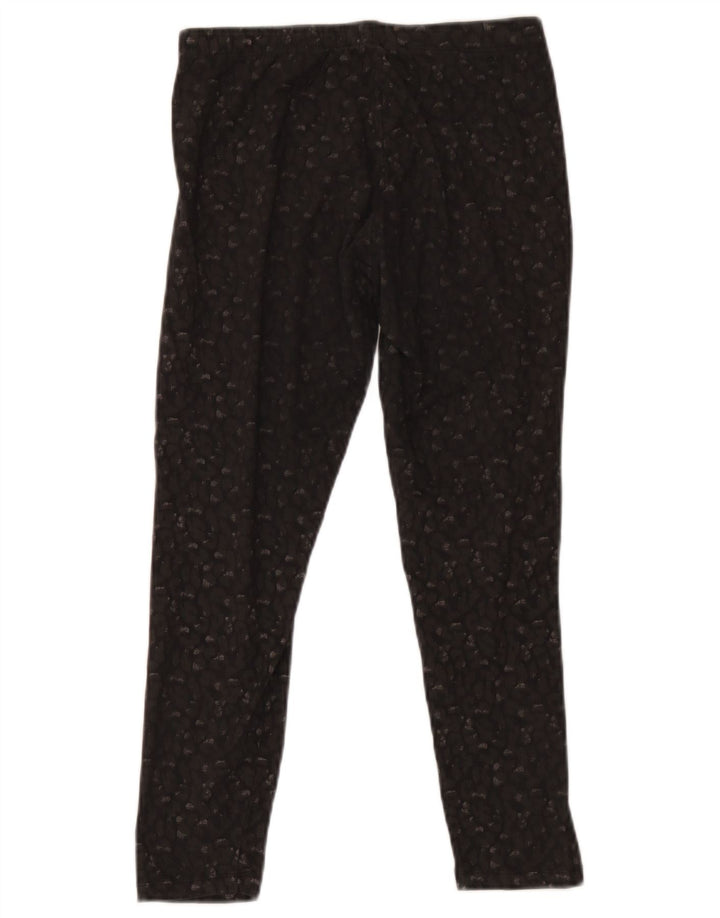 Leggings femininas Fat Face UK 12 algodão manchado preto médio