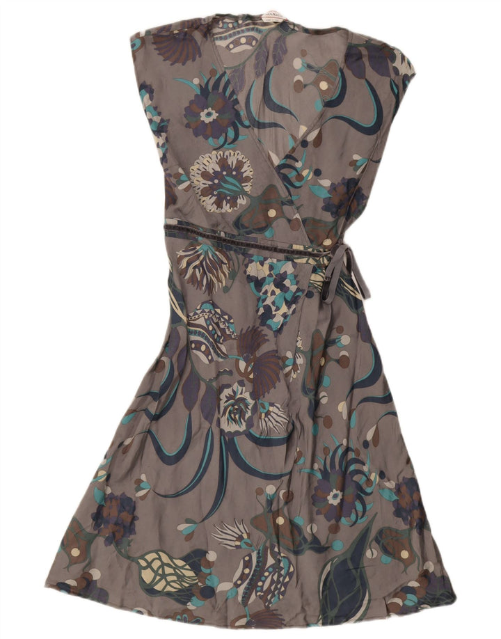 Vestido feminino Max & Co. Reino Unido 8 pequeno floral cinza