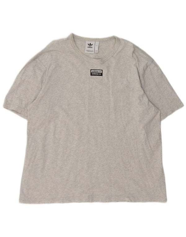 Camiseta masculina Adidas grande algodão manchado cinza