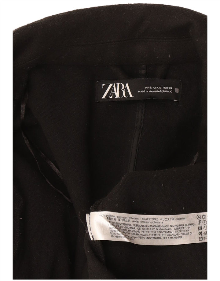 Zara Womens Open Oversized Blazer Jacket UK 10 Pequeno Poliéster Preto