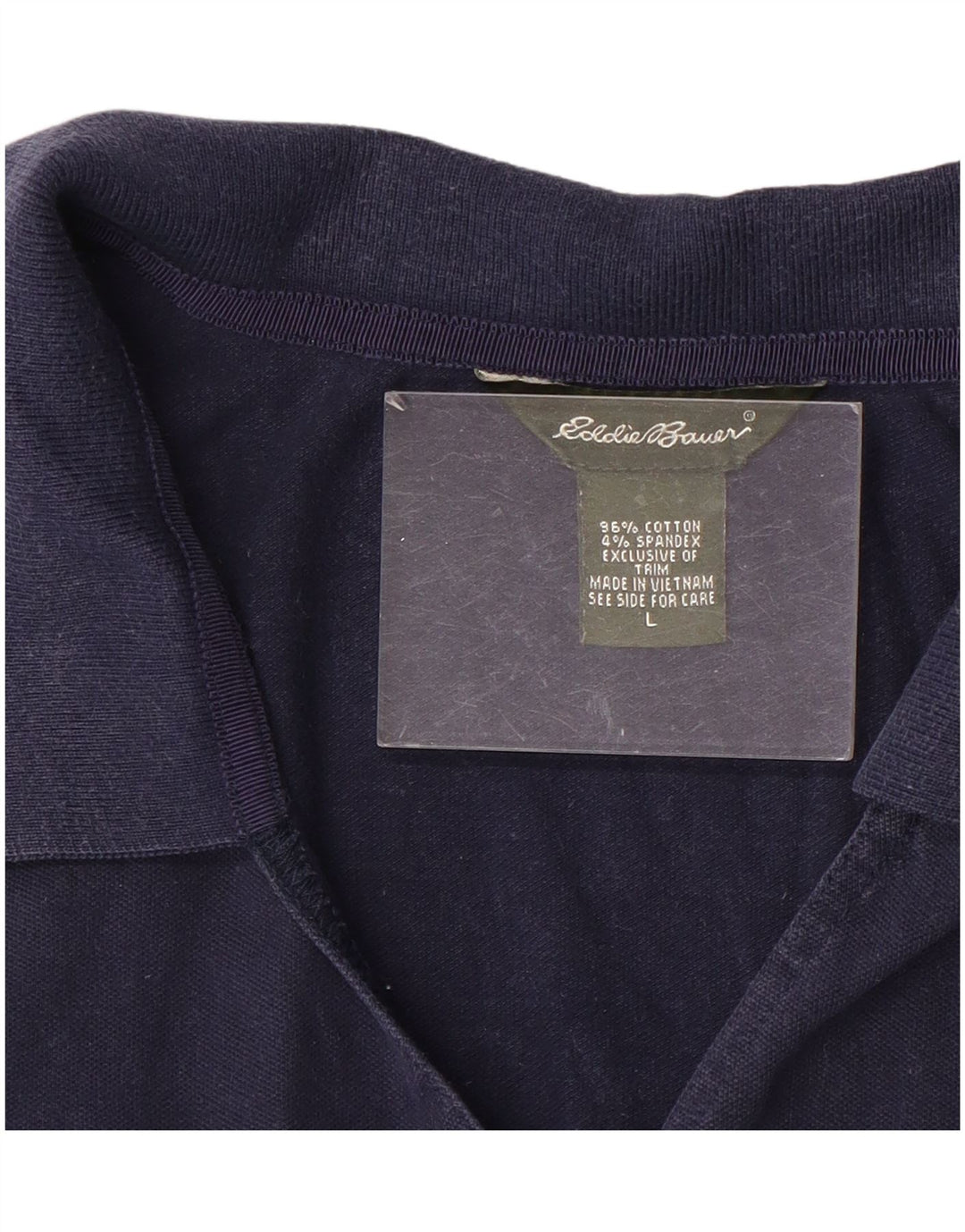 Blusa feminina sem mangas Eddie Bauer Reino Unido 14 grande algodão azul marinho