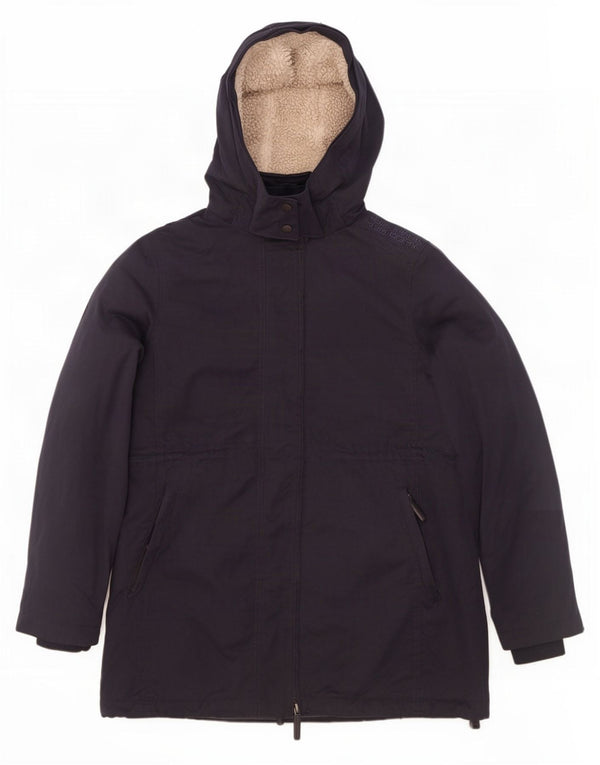 Jaqueta Parka masculina com capuz alto Superdry Reino Unido 42 XL azul marinho poliéster