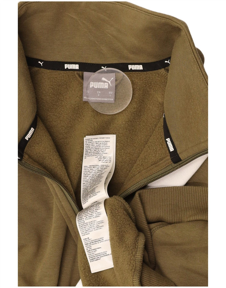 PUMA Mens Tracksuit Top Jacket Grande Khaki Colourblock Algodão