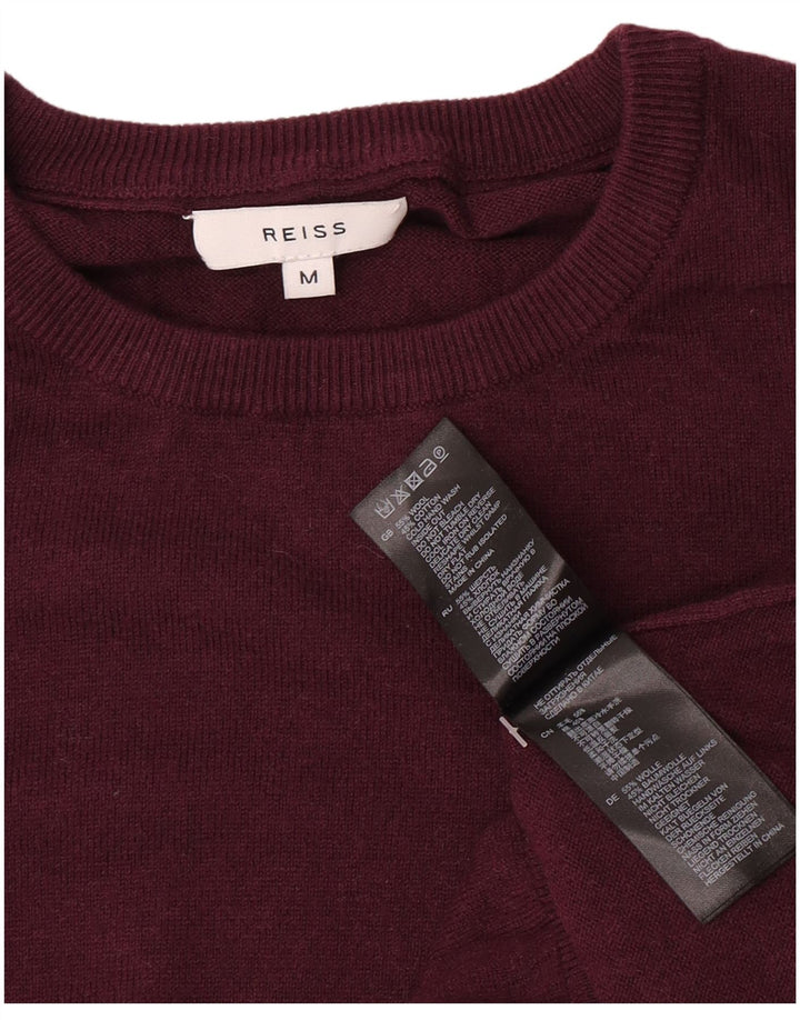Suéter masculino Reiss com gola redonda e lã marrom médio