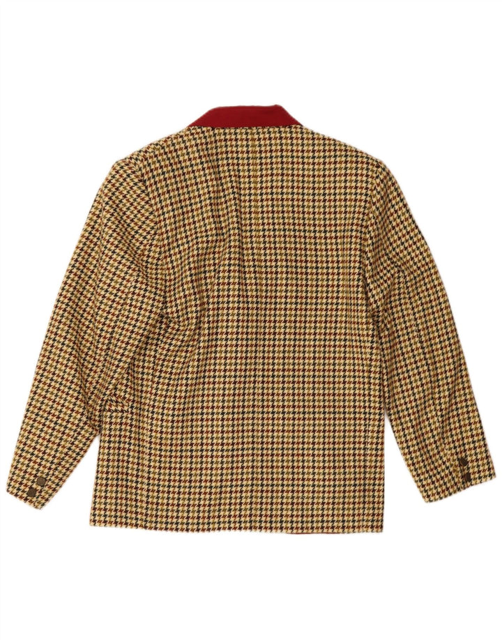 Jaqueta blazer feminina vintage com 2 botões IT 42 Houndstooth bege médio