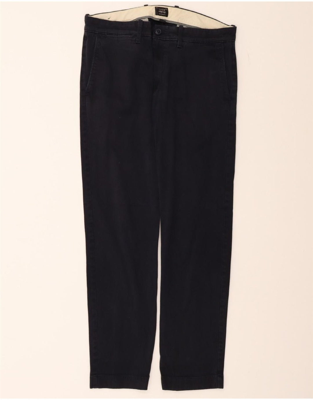 J. CREW Womens Stretch Straight Chino Trousers W32 L30 Navy Blue Cotton Vintage J. Crew and Second-Hand J. Crew from Messina Hembry 