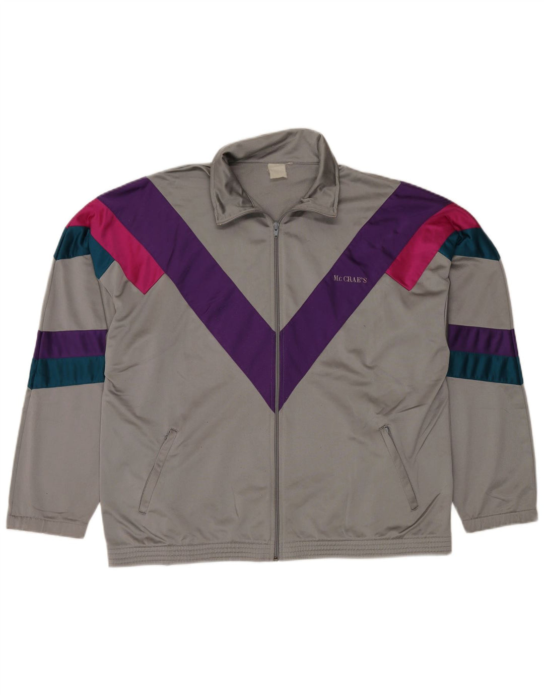MC CRAE'S Mens Treino Top Jacket XL Cinza Colourblock Poliéster