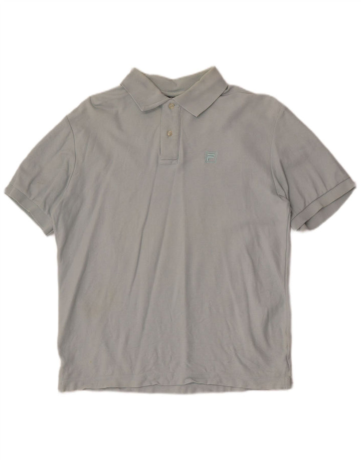 Camisa polo masculina Fila grande algodão cinza