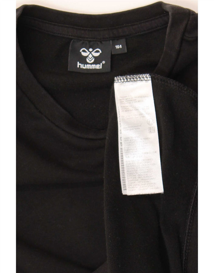 Hummel Boys Graphic Sweatshirt Jumper 13-14 Anos Algodão Preto