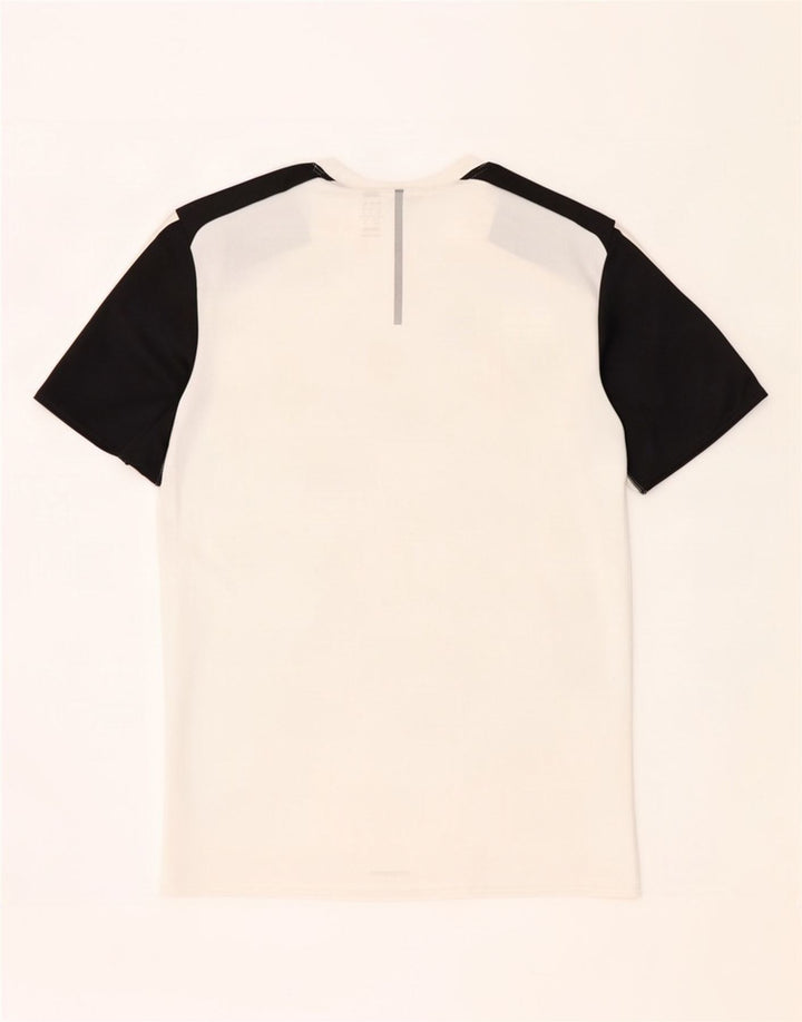 Adidas Mens Climalite Camiseta Top Pequeno Branco Colorblock Poliéster