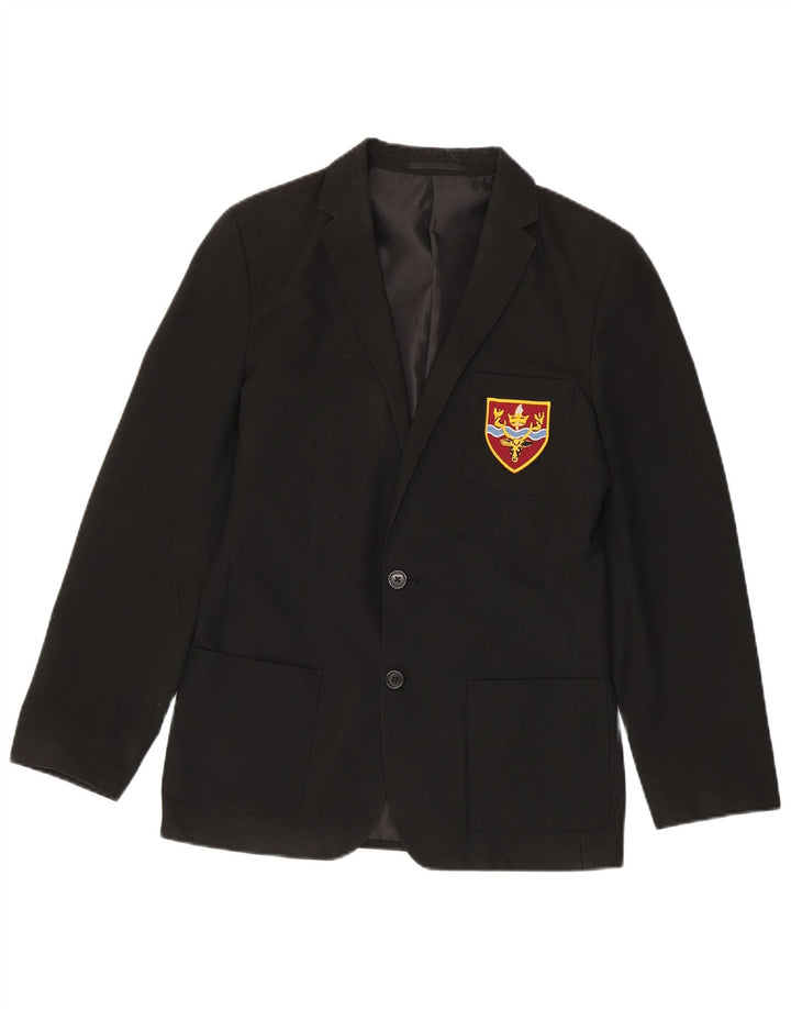 Jaqueta blazer de 2 botões para meninos Marks & Spencer 14-15 anos poliéster preto