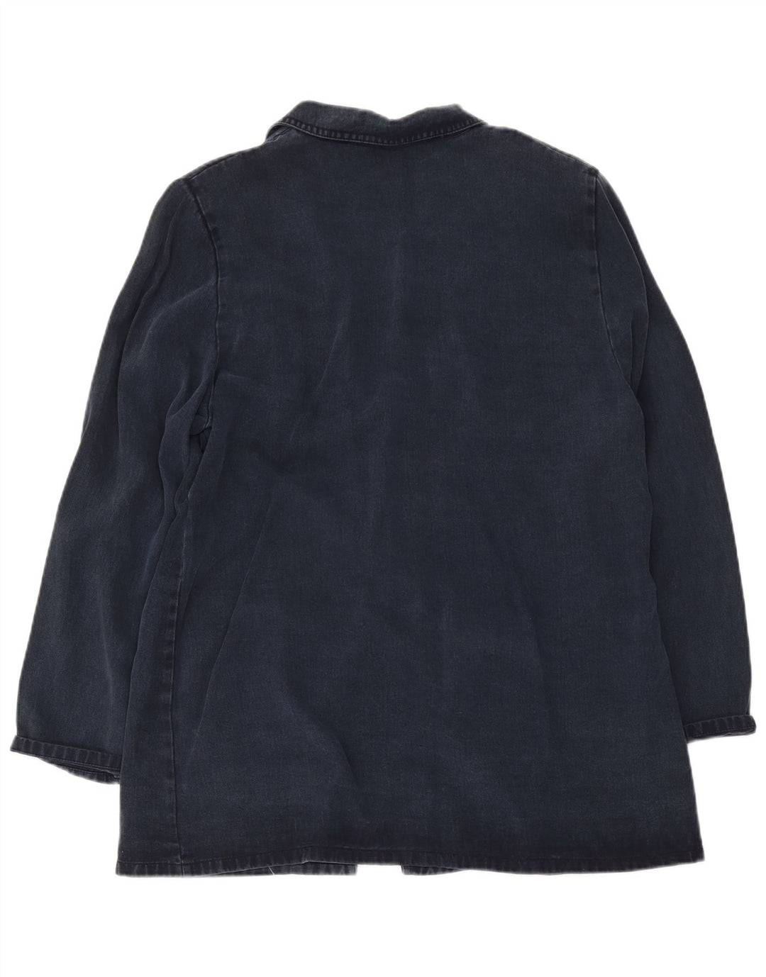 Jaqueta Blazer Longline Feminina Vintage com 2 Botões Reino Unido 20 2XL Azul Marinho Lyocell