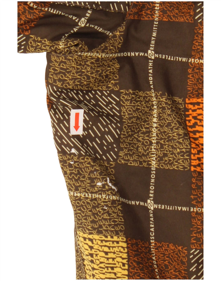 Jaqueta corta-vento feminina Billabong com capuz tamanho 3 pequena xadrez marrom