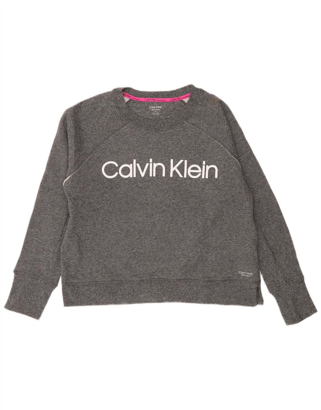 Jumper de moletom feminino CALVIN KLEIN UK 14 cinza médio