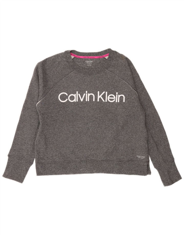 Jumper de moletom feminino CALVIN KLEIN UK 14 cinza médio