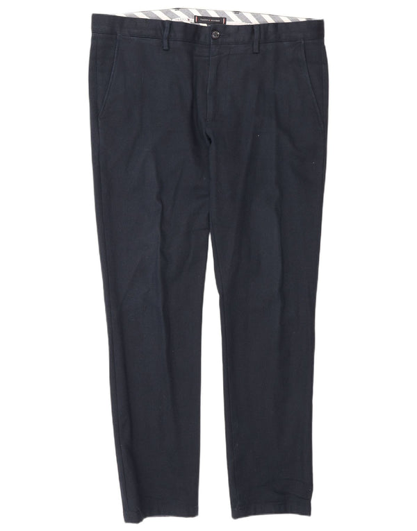 Calça casual slim masculina Tommy Hilfiger W34 L30 algodão azul marinho
