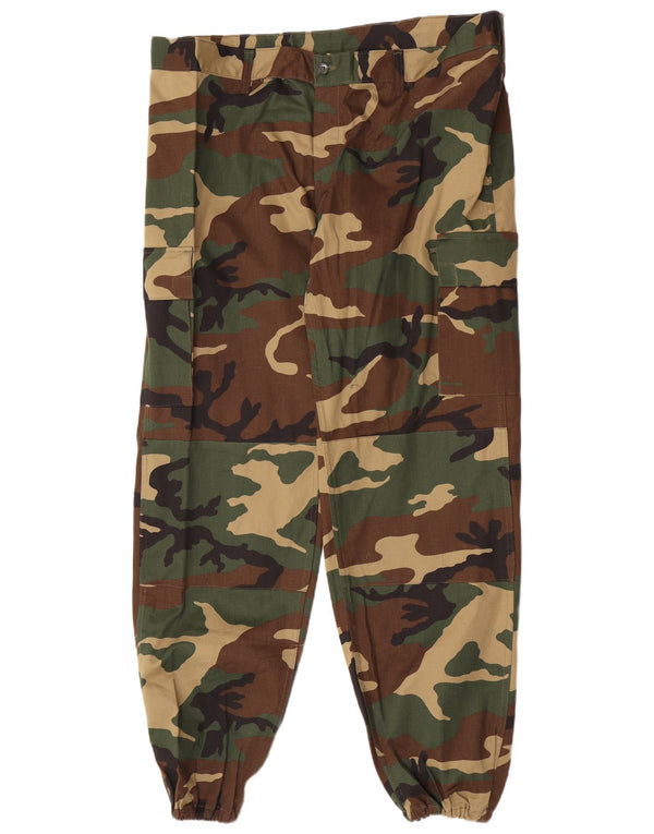 Calças cargo masculinas vintage EU 54 2XL W42 L31 cáqui camuflagem exército