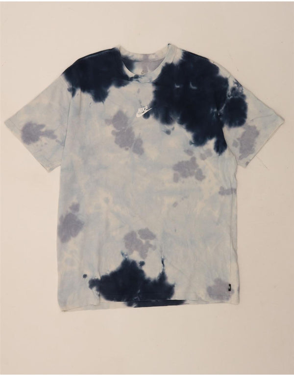 Camiseta masculina Nike Loose Fit Loose Fit Top Médio Azul Tie Dye Algodão