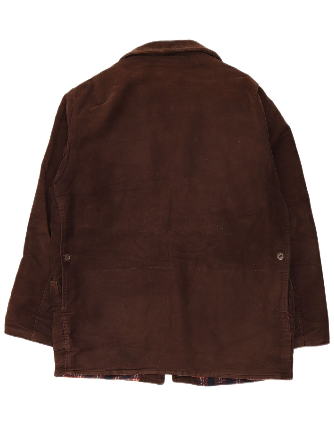 Jaqueta corta-vento masculina vintage IT 54 2XL marrom colorblock algodão