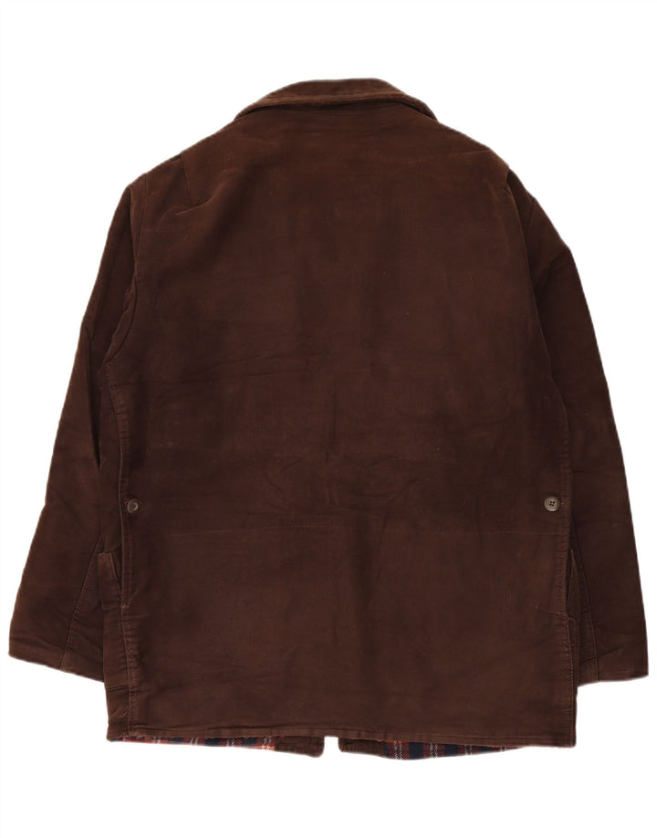 Jaqueta corta-vento masculina vintage IT 54 2XL marrom colorblock algodão