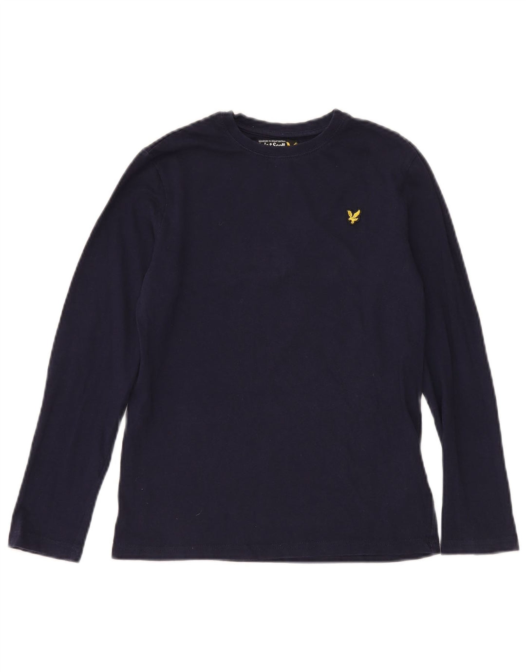 LYLE & SCOTT Camiseta masculina manga comprida 12-13 anos algodão azul marinho