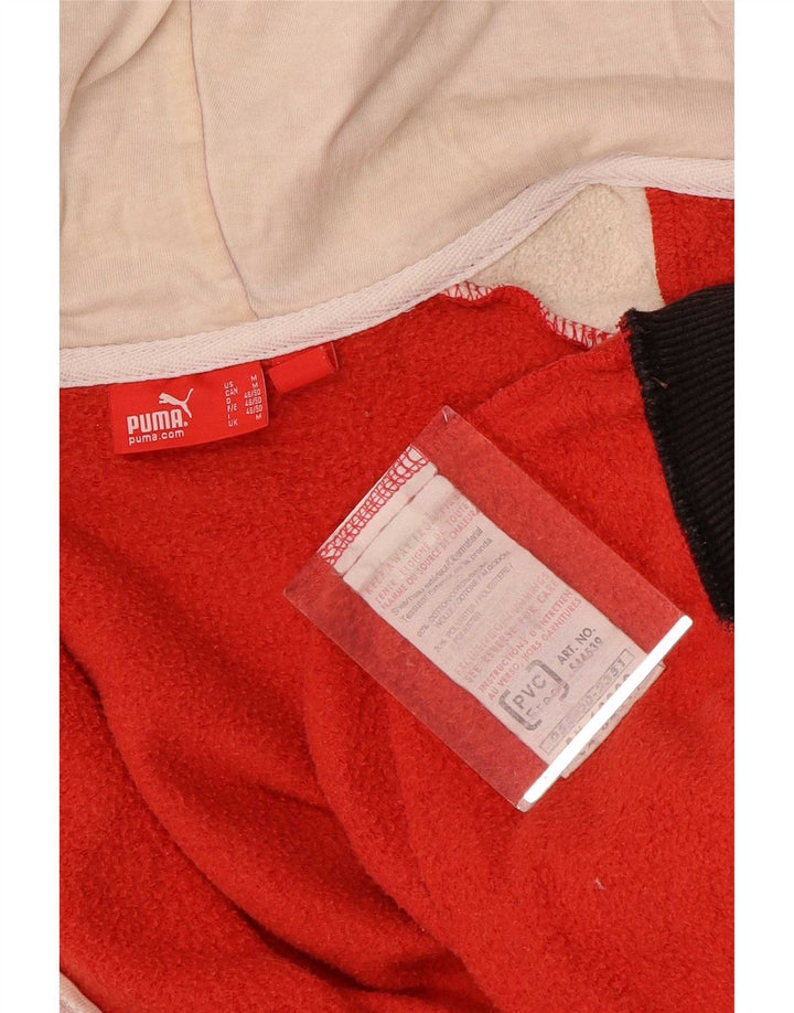 Suéter masculino Puma com capuz e zíper médio vermelho algodão colorblock