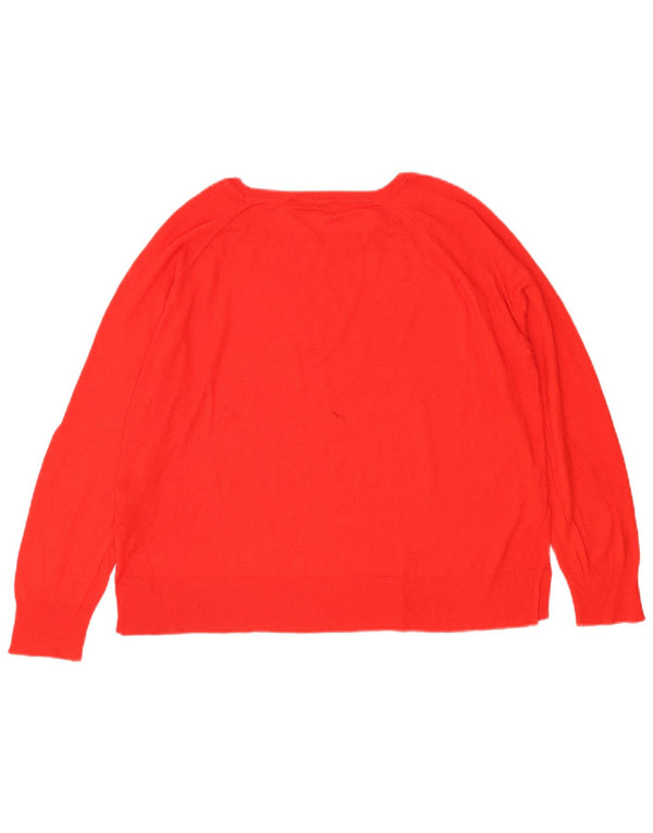 Suéter feminino Zara com gola canoa e viscose laranja grande Reino Unido 16