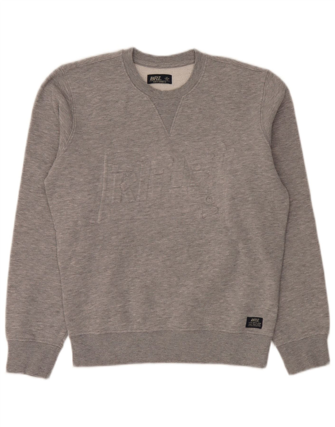 Rifle masculino moletom gráfico jumper pequeno algodão manchado cinza