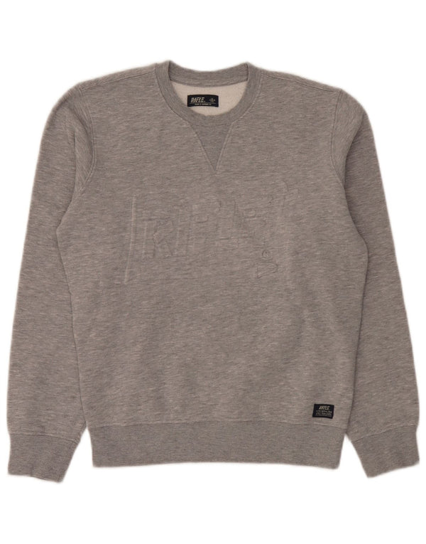 Rifle masculino moletom gráfico jumper pequeno algodão manchado cinza