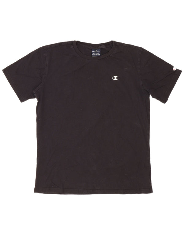 Champion Boys T-Shirt Top 15-16 Years 2XL Black Cotton