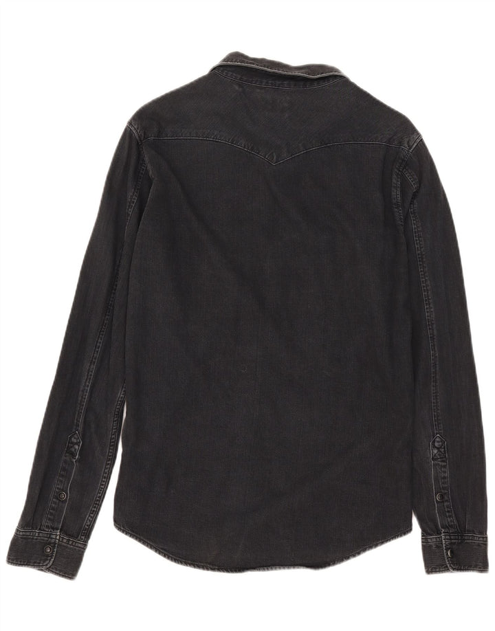 Camisa jeans masculina LEE de algodão preto médio