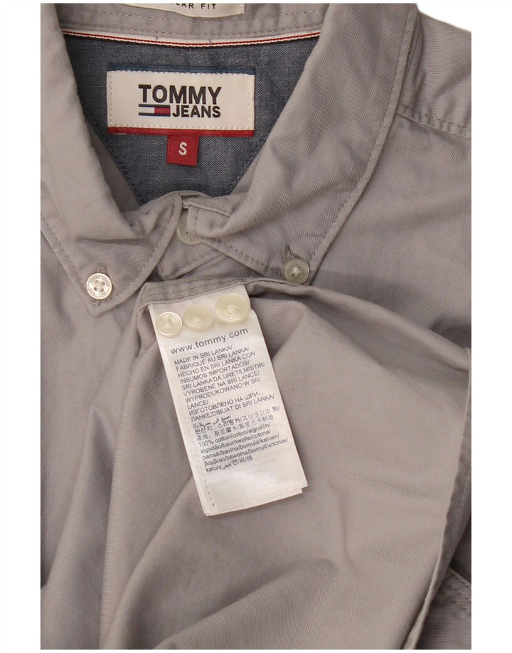 Camisa masculina TOMMY HILFIGER regular fit pequena algodão cinza