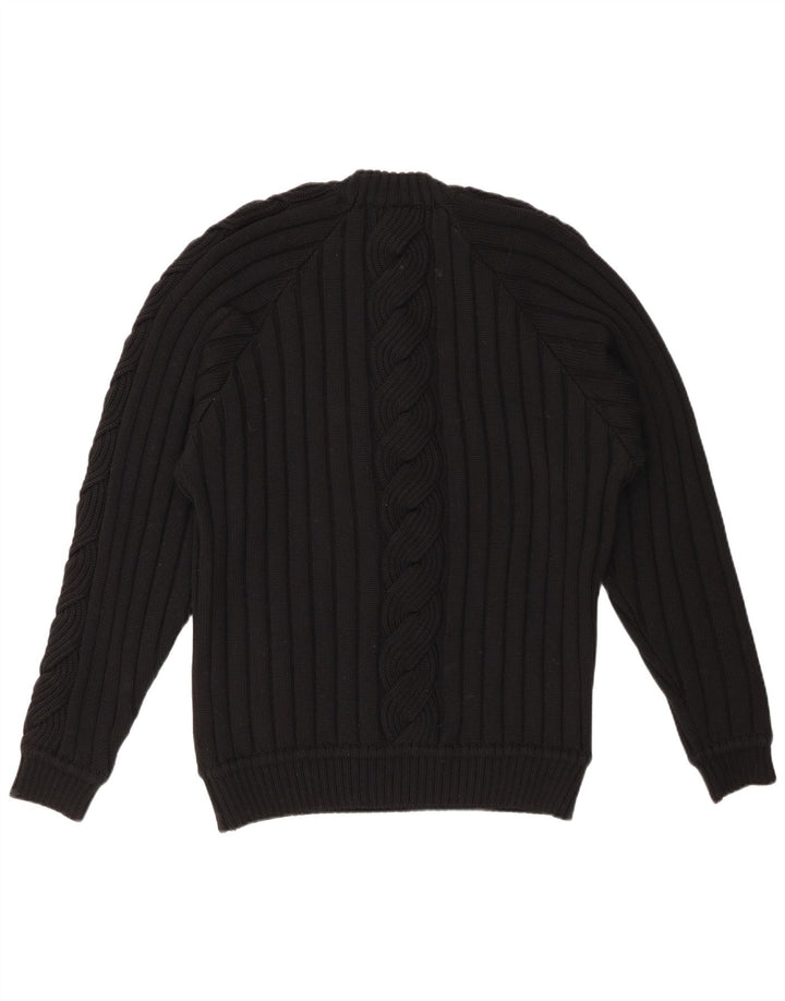 Suéter feminino VINTAGE com gola redonda UK 20 2XL preto