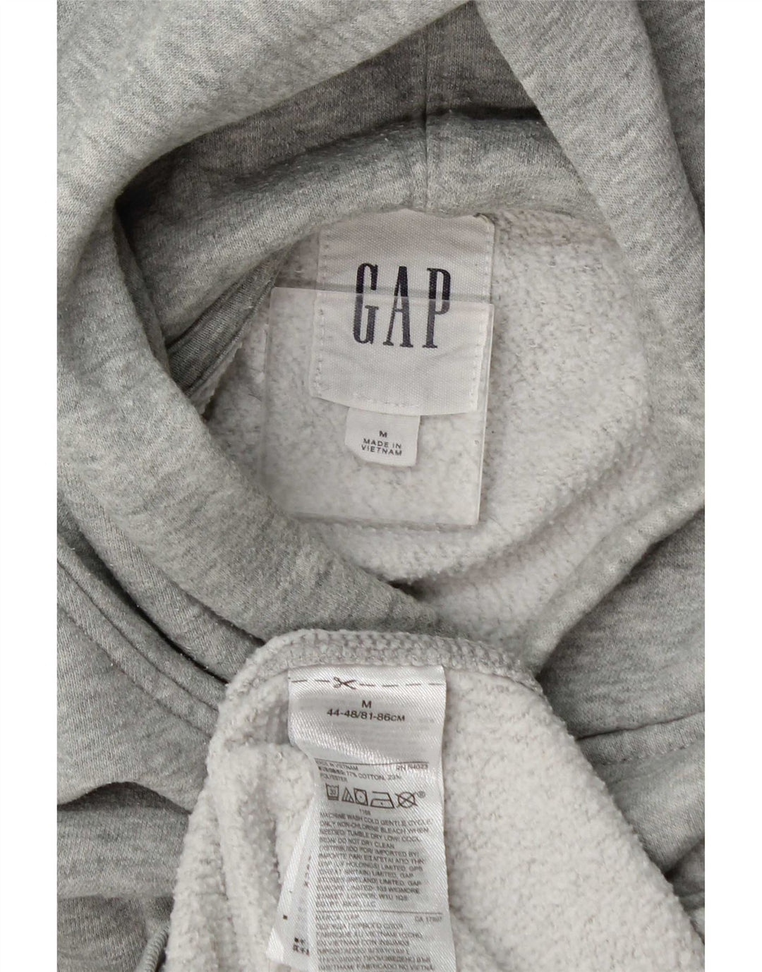 Suéter masculino com capuz Gap algodão manchado cinza médio