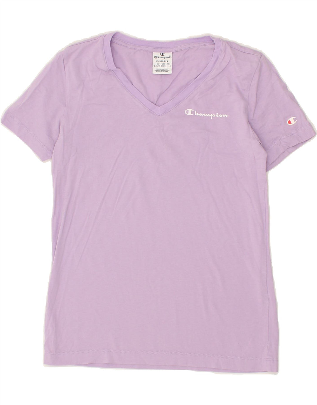 CHAMPION Womens T-Shirt Top UK 6 XS Purple Vintage Champion and Second-Hand Champion from Messina Hembry 