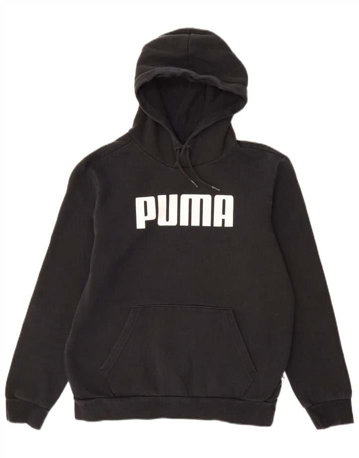 PUMA Mens Graphic Hoodie Jumper Pequeno Algodão Preto