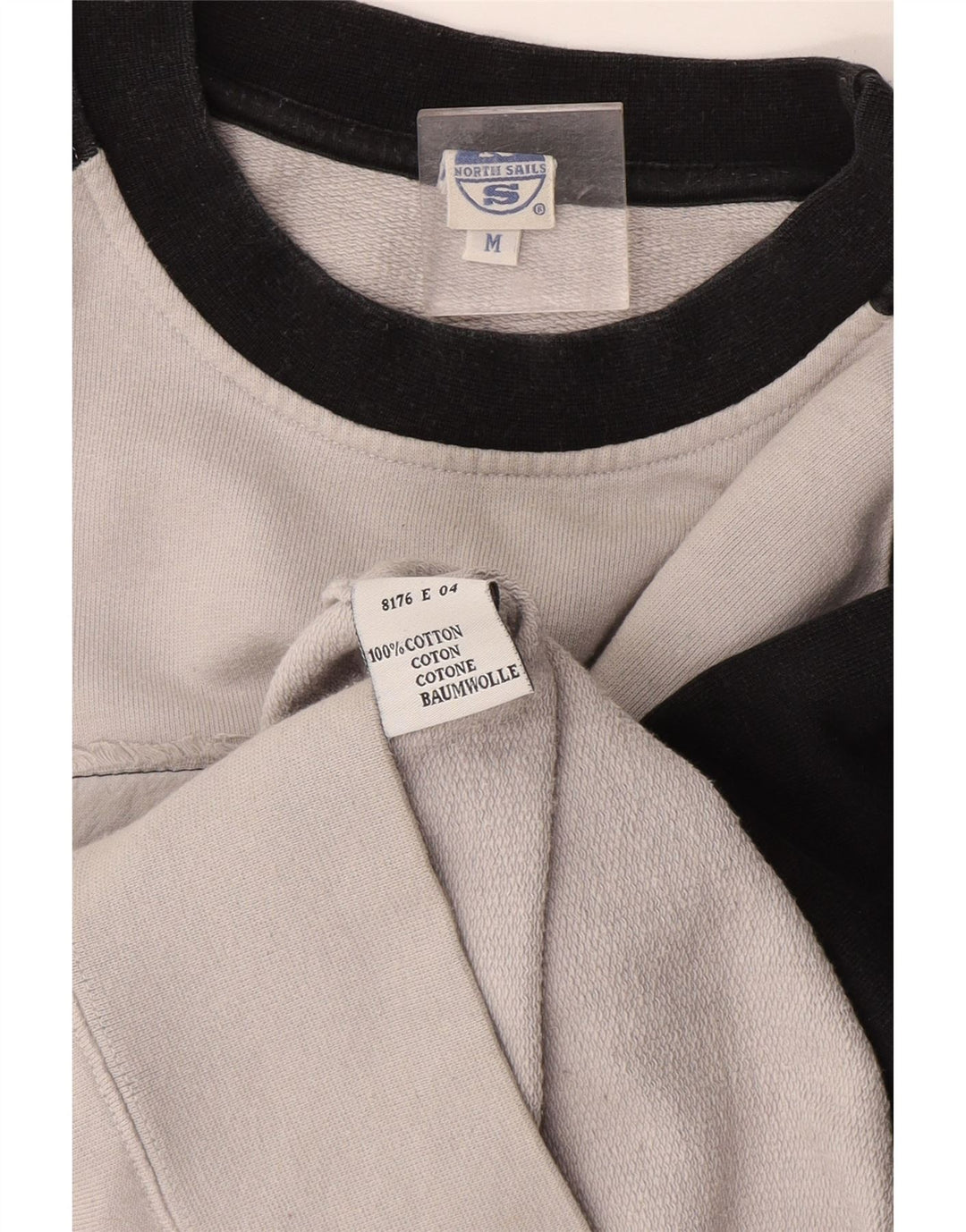 North Sails moletom gráfico masculino jumper médio cinza colorblock algodão