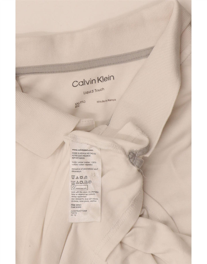 Camisa polo masculina Calvin Klein 2XL algodão branco